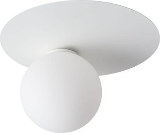 Sigma L&aacute;mpara De Techo Redonda Blanca Con Bola De Cristal Decorativa Para Dormitorio, Arg&oacute;n 1xg9 12w Sigma Lighting