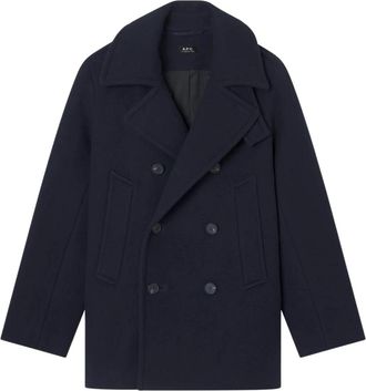 A.P.C. A.p.c. - Caban - Heren - Mantels - Blauw - Maat: M Wol