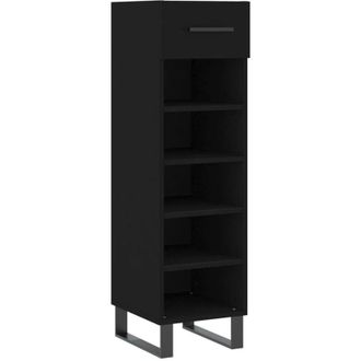 vidaXL Shoe Cabinet Black 30x35x105 cm Engineered Wood Vidaxl