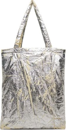 Rick Owens palladium foil shopper tote bag - Silver