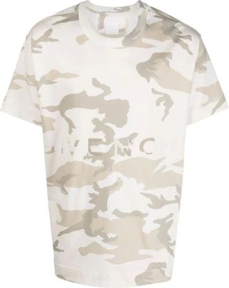 Givenchy T-Shirts, male, Multicolor, XS, Camouflage Print Logo T-Shirt