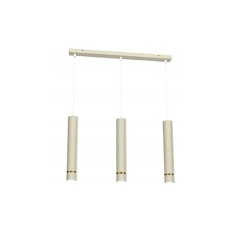 OEM Gratis. L&aacute;mpara Colgante De Tubo 3x Gu10, Suspendida Sobre Una Tira De Car&aacute;mbano Beige Dorado