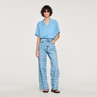 Sandro Loose-fit shark collar shirt