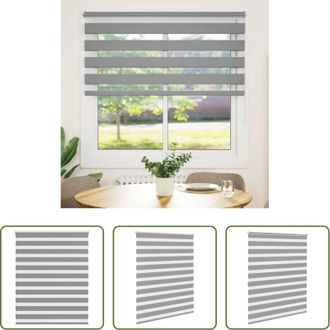 vidaXL Tenda zebrata - Tenda a rullo zebra 140,9x175 cm Larghezza tessuto 136,7 cm grigio