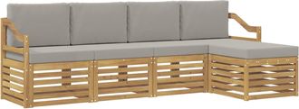 vidaXL Conjunto De Sof&aacute;s De Exterior 5 Uds. Blanco Y Gris Claro Vidaxl