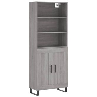 Berkfield Home Highboard Grey Sonoma 69.5x34x180 cm Engineered Wood