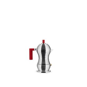 Alessi Pollita Cafetera Espresso Mdl02/1 R, Aluminio, 1 Taza, Rojo