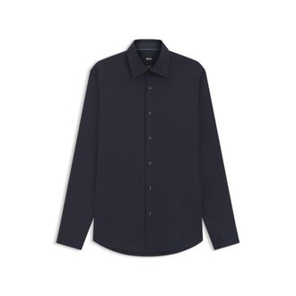 BOSS Regular-fit shirt in easy-iron stretch cotton