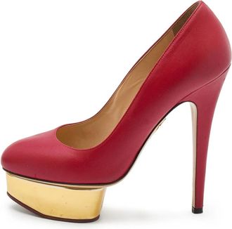 Charlotte Olympia pre-owned 170mm Dolly platform pumps - Red
