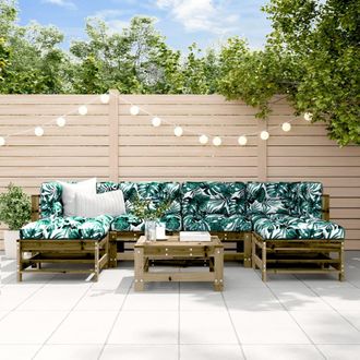 vidaXL Vidaxl - Juego De Muebles De Jard&iacute;n 7 Pzas Madera De Pino Impregnada