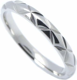 Chanel Platinum Platinum 950 Band Ring (Pre-Owned)