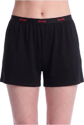 HUGO BOSS ID Shorts - Dames - Korte Broeken - Zwart - L - Katoen - Korte Broeken