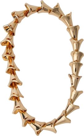Sportmax Sculptural Gold-Tone Necklace - Dames - Kettingen - Geel - ONE Size - Leer - Accessoires