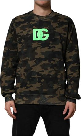 Dolce & Gabbana Camouflage Sweatshirt - Heren - Sweatshirts - Veelkleurig - XL - Katoen - Hoodies & sweatvesten