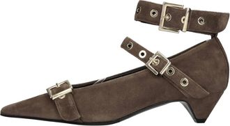Lella Baldi Suede Pump - Dames - Pumps - Bruin - 38 EU - Leer - Schoenen