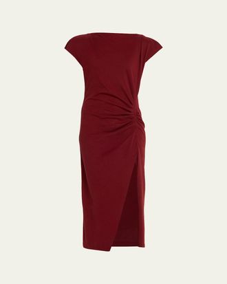 Isabel Marant Nadela Ruched Cotton Jersey Dress