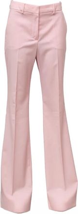 Sportmax Wijde broek - Dames - Wijde Broeken - Roze - XS - Wol - Broeken