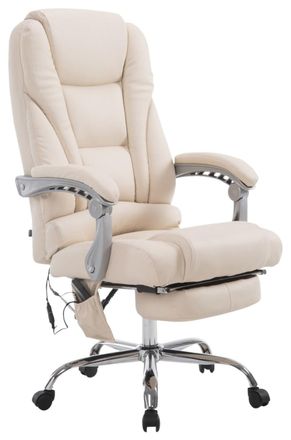 Clp Silla de oficina giratoria regulable en Simil cuero Crema