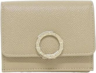 Bulgari Pre-owned Leather Wallet - Dames - Vintage Accessoires - Beige - ONE Size - Leer - Vintage