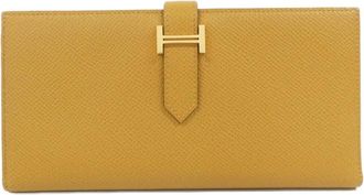Herm&egrave;s Yellow Epsom Leather Long Wallet (Bi-Fold) (Pre-Owned)