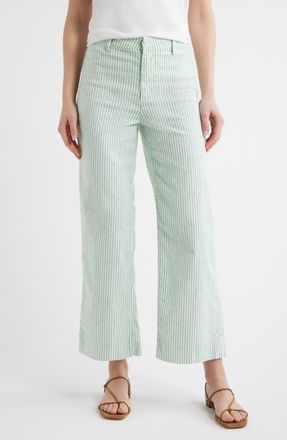 Frank & Eileen Wexford Wide Leg Pants in Lime Stripe at Nordstrom, Size 12