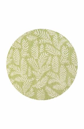 Jonathan Y Designs Nevis Palm Frond Indoor/Outdoor Round Area Rug in Green/cream at Nordstrom, Size 5Ft 0In X 5Ft 0In
