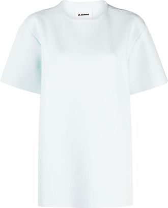 Jil Sander short-sleeve T-shirt - women - Viscose/Polyester - 36 - Blue