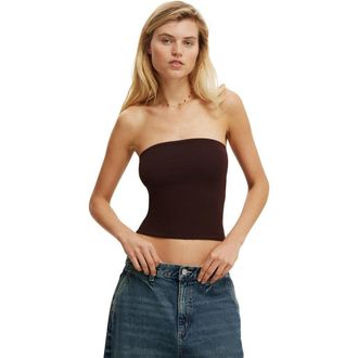 Cotton On Womens All Day Tube Top in Dark Oak at Nordstrom, Size Medium