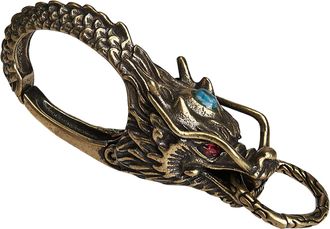 Generic Brass Carabiner, Keyring Brass Dragon Head, Pendant Charm Accessory Keyring for Women Men Christmas Car Purse Bag Good Luck