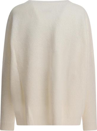 Max & Moi Poema Sweater - Dames - Ronde hals truien - Wit - XS - Wol - Truien & Vesten