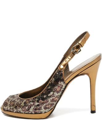 Stuart Weitzman sequins slingback sandals - Yellow