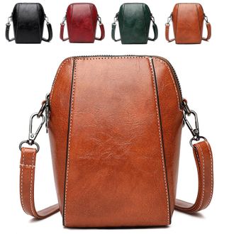 Generic Womens Soft Leather Mobile Phone Bag messenger Bag,Leather Crossbody Phone Purse with Adjustable Strap,Water-Resistant PU,Multiple Card Slots,for Dail