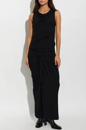 Entire studios Dress With Waist Draping, Womens, Black