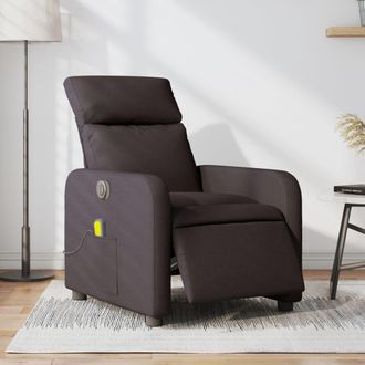 vidaXL Vidaxl - Sill&oacute;n Reclinable De Masaje El&eacute;ctrico Tela Marr&oacute;n Oscuro