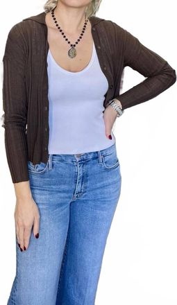 Crush Amarabreeze And Barrell Polo Cardigan In Black Out