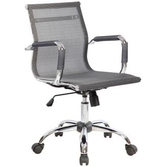 Dmora Sedia con ruote Traversone, Poltrona direzionale con braccioli, Sedia ergonomica da ufficio, Grigio, 62x54h92/102 cm
