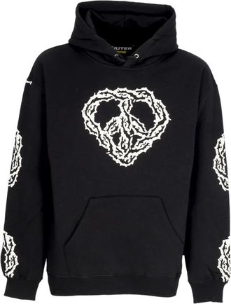 Iuter Zwarte Hoodie met Voorzak - Heren - Hoodies - Zwart - L - Katoen - Hoodies & sweatvesten