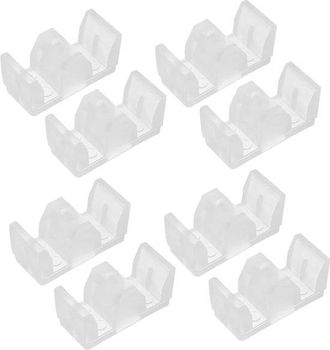 No Brand Tope Para Puerta Corredera - Tope Para Rodillo De Ducha - Posicionamiento De Puerta - Bloque Amortiguador Cuadrado - 8 Piezas - Transparente
