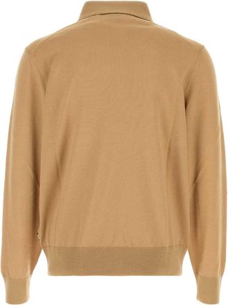 HUGO BOSS Virgin Wool Polo Polo Sweater - Beige