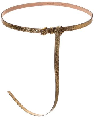 Michael Kors Carolyn Lizard-Embossed Leather Belt