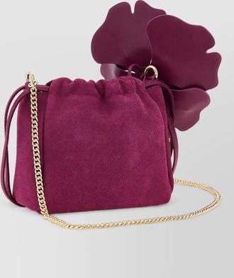 Pinko flower suede mini bag