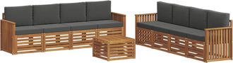 vidaXL Conjunto De Sof&aacute;s De Exterior 9 Uds. Natural Y Antracita Vidaxl