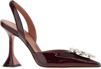 Amina Muaddi Merlot Heel - Red