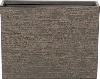 Beliani Maceta De Piedra Marr&oacute;n 25 X 60 X 45 Cm Rectangular Para Interior Y Exterior Edessa