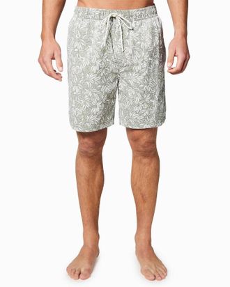 Toes on the Nose Mens Malibu Volley Swim Trunk In Seaglass Micro Floral