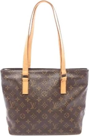 Louis Vuitton Pre-owned Cabas Piano Monogram Coated Canvas Shoulder Bag - Dames - Vintage Shopper - Bruin - ONE Size - Leer - Vintage