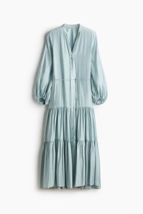 H&M Blusenkleid mit Stufenjupe - Helles Mattt&uuml;rkis