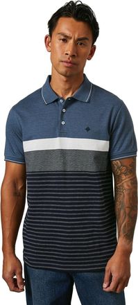 Maine Navy Rome Placement Stripe Polo Shirt, XXL, Navy