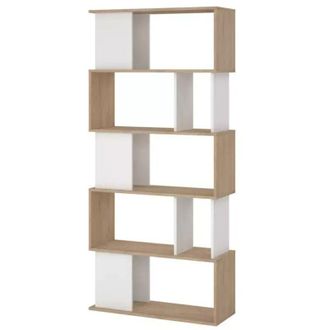 ebuy24 Ebuy24 - libreria 5 ripiani labirinto bianco quercia 80x29,5x173,5 cm