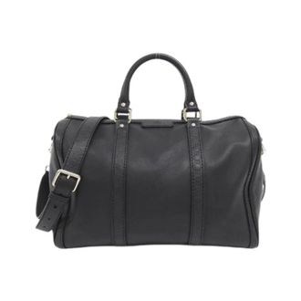 Gucci Pre-owned Handbags, unisex, Black, Size: ONE SIZE Pre-owned Micro Guccissima Leather Boston Bag